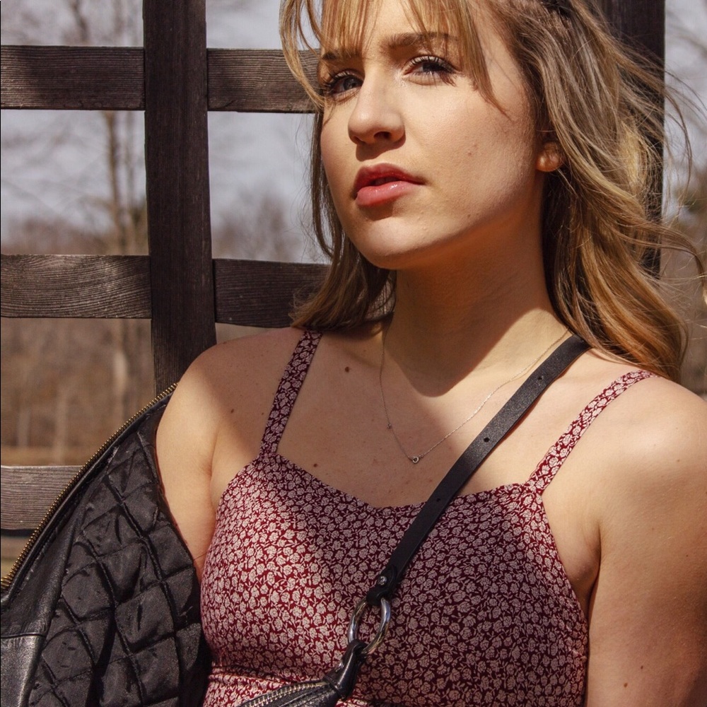 Red floral sun dress